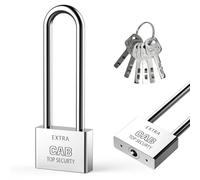 Cadenas allongé avec 6 clés, cadenas à anse de 50 mm de long, cadenas de haute sécurité pour entrepôts, portes de conteneur, garage, abri, portails, vélos