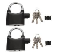 Cadenas Antivol D’alarme en U, Lot de 2, Alliage D’aluminium | Usage Extérieur, 6 Clés et 12 Piles Bouton Incluses, Sirène Intégrée, Garages et Portes