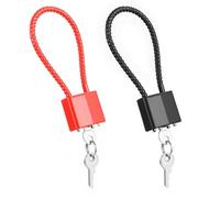 Cadenas avec câble à clé - Cadenas robuste avec clés - Cadenas d'extérieur à anse de 33 mm de long avec 3 clés pour abri de jardin, salle de sport, casier, clôture, garage, extérieur - 2 pièces