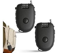 Cadenas avec Câble Rétractable,Cadenas Cable,Cadenas Code 4 Chiffres,Antivol Casque Moto Antirouille Équipé D'un Câble en Acier de 75 cm de Long, Adapté aux Casques, Motos et Bagages