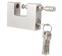 Cadenas avec adenas de haute sécurité 94 mm avec 5 clés Serrure robuste en fer Serrure de porte extérieure n forme de D pour porte de garage Porte de stockage