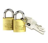 Burg Wächter Cadenas à clé Duo 222 20 SB – laiton, lot de 2, anse Ø3,5 mm, 4 clés