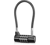 Cadenas Code 4 Chiffres Upgraded, Cadena à Anse Longue, Cadenas Exterieur avec Code, Étanche, Cadena à Combinaison Câble pour Label