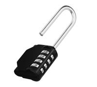 Cadenas Code Casier,Long Cadenas Exterieur Pour Portail,Abri de Jardin, 4 Chiffres Grande Cadenas a Code anse Longue (1 Pcs,Noir)