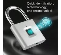 Cadenas compact intelligent à empreinte digitale - Étanche IP56, sécurité sans clé, rechargeable par USB, léger en aluminium - Idéal pour les bagages, valises et sacs à dos Noir 1 pièce,Noir 2 pièces,