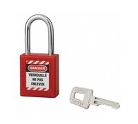 Cadenas consignation 40 mm anse acier Ø6×38 mm rouge