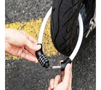 Cadenas de combinaison en acier avec fonction de réinitialisation, convient pour l'antivol de vélo, structure en fil d'acier/PVC, conception de mot de passe à 4 chiffres, convient pour les vélos de mo