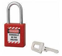 THIRARD - Cadenas de consignation LOTO Lockout Tagout 40 mm anse acier Ø 6 x 38 mm rouge