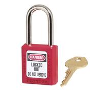 Master Lock Cadenas de consignation Zenex 410RED Thermoplastique Rouge Anse 3,8 x 2 cm