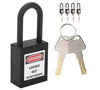 Cadenas de Consignation avec Poutre de 38 Mm pour la sécurité (BLACK) | Matériau en nylon, résistant à la température, structure isolante, idéal pour un usage industriel