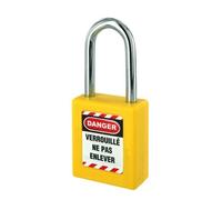 Cadenas de consignation jaune THIRARD anse inox Ø4.76 Largeur 40 mm avec 1 clé varié - 005338YL