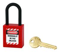Cadenas de consignation rouge THIRARD anse nylon Ø6 Largeur 40 mm avec 1 clé varié - 005238RD