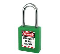 Cadenas de consignation vert THIRARD anse inox Ø4.76 Largeur 40 mm avec 1 clé varié - 005338GN