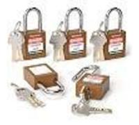 Cadenas de sécurité de 38 mm, couleur marron, lot de 5, avec des clés différentes, pour les procédures de verrouillage/étiquetage