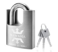 Cadenas de sécurité haute résistance en acier inoxydable, 50 mm, 3 clés, pour intérieur et extérieur, résistant à la corrosion