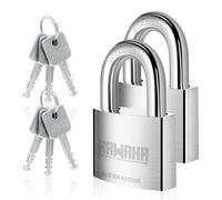 Cadenas de sécurité haute résistance, en acier inoxydable, diamètre 50 mm, avec une même clé, lot de 2