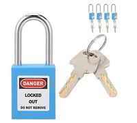 Cadenas de sécurité Industriels, Poutre en Acier 1,5in (BLUE) | Acier chromé, corps en nylon, étiquette réutilisable, pour machinerie