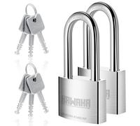 Cadenas en acier inoxydable, diamètre 40 mm, avec arc de 6 mm, 6 clés identiques, lot de 2, pour intérieur et extérieur