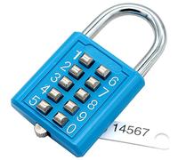 Cadenas en acier inoxydable MINION avec combinaison de 10 chiffres pour le verrouillage du mot de passe ， sans clé pour le terrain de sport et le vestiaire (bleu)