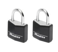Cadenas en aluminium MASTERLOCK 30mm avec couverture vinyle noire - Lot de 2