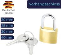 Cadenas en laiton massif avec 2 clés, couleur or, quantité : 72, largeur du cadenas : 25 mm