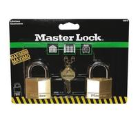 Cadenas en laiton massif Master Lock - Lot de 2 - 40mm - Jaune