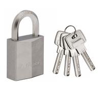 Cadenas en laiton nickelé 40mm - MASTER LOCK - Anse hexagonale - Haute sécurité - 4 clés incluses