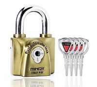 Cadenas étanche de 60 mm avec clés pour salle de sport, entrepôt, utilisation en extérieur, serrure de sécurité supérieure avec 4 clés