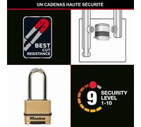 Cadenas Excell® en zinc MASTERLOCK 56 mm - Combinaison programmable - M175EURDLH