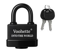 Cadenas Extérieur Ultra Robuste 70mm, Anse courte Taille S, 4 Clés, Acier Trempé Monobloc, Manille 11,5mm, pour Container, Garage, Portail (noir)