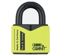 ABUS Cadenas Granit 37/55 Sea and Snow - Serrure à Étrier en Acier Spécial Trempé - Cylindre à Disque ABUS-Plus - Niveau de Sécurité 10 - Noir/Jaune