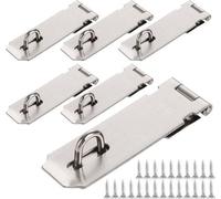 Cadenas Haspe 125 mm avec vis - 90 degrés - serrure en acier inoxydable - pour armoires - 125 pouces - sécurité - argent