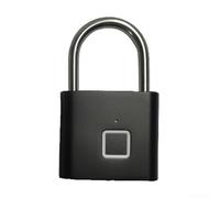 Cadenas intelligent à empreintes digitales robuste pour garage, clôture, en alliage de zinc étanche, sans clé, 30 utilisateurs, 11,5 cm (Fortuya noir)