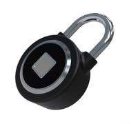 Cadenas intelligent à empreintes digitales, sans clé, étanche, contrôlé par application, grande taille, électronique, avec système GPS et antivol (noir)