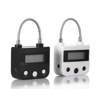Cadenas intelligent avec affichage LCD, étanche, rechargeable par USB, minuteur temporaire, cadenas électronique de voyage noir