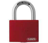 ABUS Cadenas T65AL/40 myLOCK - Inscriptible, Corps en Aluminium, Rouge | Niveau de sécurité 5 - Arceau en acier trempé Nano Protect - Verrouillage automatique - 43 x 62 mm - Livré avec 2 clés