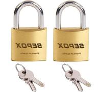 Cadenas massifs - Double fonction de code - Résistants aux intempéries - 40 mm - Lot de 2 - Portail, garage, abri de jardin