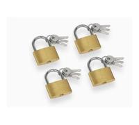 Cadenas Meister 35 mm Laiton Acier Pack 4 avec 12 clés