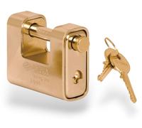 Cadenas monobloc anti-effraction en laiton revêtu d'acier cémenté nickelé CISA LOCKINGLINE 21810 - 65 mm