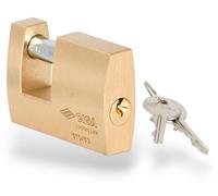 Cadenas monobloc en laiton brossé avec anse en acier CISA LOCKINGLINE 21610 - 70 mm