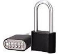 Cadenas numérique à 4 chiffres, code réglable, anse de 6,6 cm, résistant aux intempéries, couleur noire