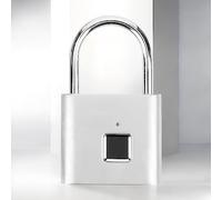 Cadenas numérique rechargeable USB à empreinte digitale avec LED et alarme batterie faible pour casier gymnase sécurisé sans hargement rapide (Argent)