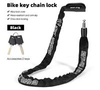 Cadenas pour vélo - Cadenas à chaîne de 93,5 cm - Protection antivol - Cylindre de serrure en alliage de zinc - Fermeture par clé - Pour vélo et moto - Noir