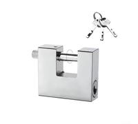 Cadenas robuste en forme de D antivol en alliage de zinc résistant aux intempéries pour abri de jardin, garage, conteneur, unité de rangement, chaîne de moto (50 mm)