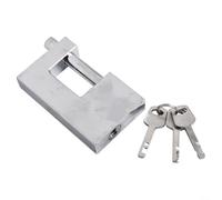 Cadenas robuste en forme de D antivol en alliage de zinc résistant aux intempéries pour abri de jardin, garage, conteneur, unité de rangement, chaîne de moto (100 mm)