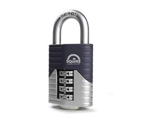 Cadenas Squire robuste (Vulcan Combi 40) - Anse ouverte - Cadenas Vulcan à 4 roues - Alliage d'acier pour la résistance à la corrosion - Cadenas résistant aux intempéries (Bleu, 40 mm)