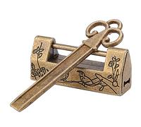 Cadenas vintage avec adenas à fleurs de pie traditionnelle de style chinois | serrure d'amour vintage | serrure à tiroir(Couleur laiton antique)
