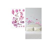 Cadoons Autocollant Mural Orchidées en vinyle - Rose - dimensions de la planche 70 x 50 cm