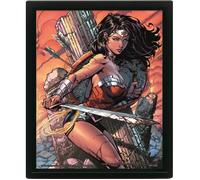 Cadre 3D lenticulaire - PYRAMID - Wonder Woman Battle - Multicolore - 25,5x20,5x4,5 cm - Intérieur