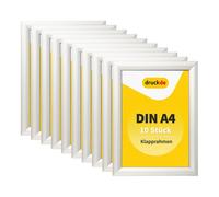 Cadre à clipser DIN A4 - 10 pièces - pour affiches, panneaux indicateurs, publicité - cadre en aluminium avec profil de 2,5 cm - adapté au montage mural